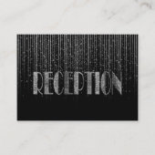 シルバースターシャワーとブラック結婚ズデザイン エンクロージャーカード (正面)