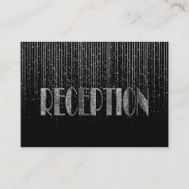 シルバースターシャワーとブラック結婚ズデザイン エンクロージャーカード