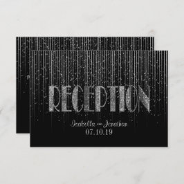 シルバースターシャワーとブラック-披露宴 招待状