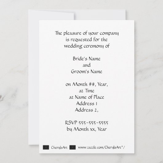 シルバースターズオンブラック結婚式招待状 招待状 (裏面)