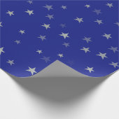 シルバースターズオンブルーデザイン ラッピングペーパー (角)