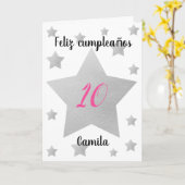 シルバースターズガールスペインの誕生日 カード (黄色い花)