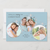 シルバースターズクリスマスフォトトリオパステルブルー シーズンカード (正面)