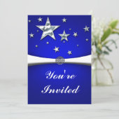 シルバースターズダークブルーパーティの招待状 招待状 (スタンド正面)