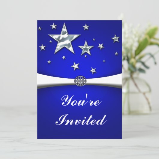 シルバースターズダークブルーパーティの招待状 招待状 (スタンド正面)