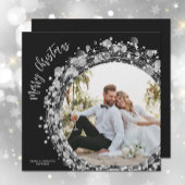 シルバースターズフォトメリークリスマスブラック シーズンカード