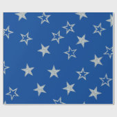 シルバースターズブルーシンプル ラッピングペーパー (フラット)