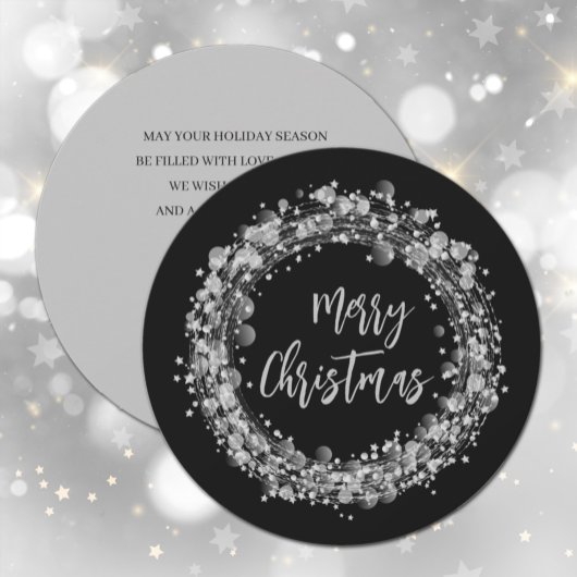 シルバースターズメリークリスマスグリーティングカード サンキューカード