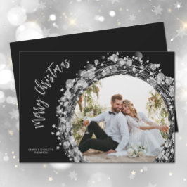 シルバースターズメリークリスマスフォト シーズンカード