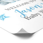 シルバースターズ象ウェルカムサイン、ボーイシャワー ポスター (角)