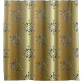 シルバースターズ金ゴールドクリスマス シャワーカーテン (正面)