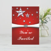 シルバースターズ レッド パーティー招待状 招待状 (スタンド正面)