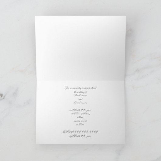 シルバースターズ、結婚式招待状カード 招待状 (内部)