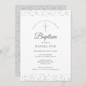 シルバースターダストバプテスマ《キリスト教》洗礼式や命名式 セーブザデート (正面/裏面)