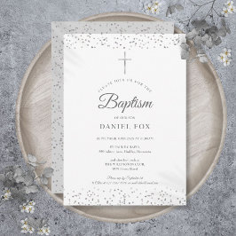 シルバースターダストバプテスマ《キリスト教》洗礼式や命名式 招待状