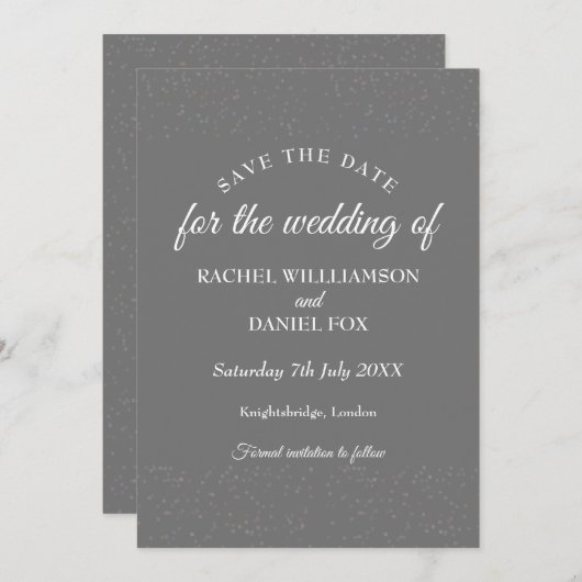 シルバースターダスト紙吹雪保存日 カード (正面/裏面)