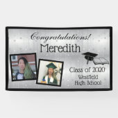 シルバースターパーソナライズされたズ写真卒業 横断幕 (横)