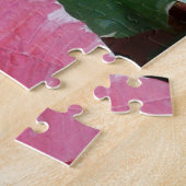 シルバースターマーブルポインセティアスピンクホリデイフローラ ジグソーパズル (側面)