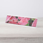 シルバースターマーブルポインセティアスピンクホリデイフローラ デスクネームプレート (正面)