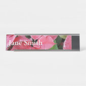 シルバースターマーブルポインセティアスピンクホリデイフローラ デスクネームプレート (正面)