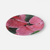 シルバースターマーブルポインセティアスピンクホリデイフローラ ペーパープレート (アングル)