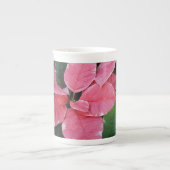 シルバースターマーブルポインセティアスピンクホリデイフローラ ボーンチャイナマグカップ (正面)