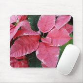 シルバースターマーブルポインセティアスピンクホリデイフローラ マウスパッド (マウス)