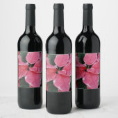 シルバースターマーブルポインセティアスピンクホリデイフローラ ワインラベル (ボトル)