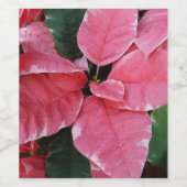 シルバースターマーブルポインセティアスピンクホリデイフローラ ワインラベル (シングルラベル)