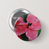 シルバースターマーブルポインセティアスピンクホリデイフローラ 缶バッジ (正面&裏面)