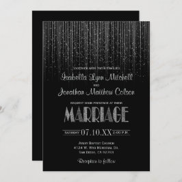 シルバースターレインシャワー&ブラック結婚ズ 招待状