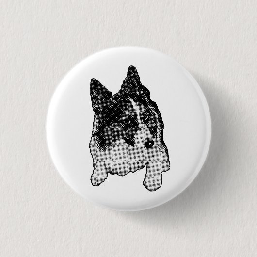 シルバースター仔犬ピンズ 缶バッジ (正面)