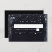 シルバースター結婚リーナイトの食事の選択肢RSVP 出欠カード (正面/裏面)