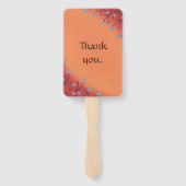 シルバースター花茶色の茎オレンジがファンをブレンド ハンドファン (裏面)