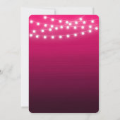 シルバースター ストリング ライト ピンク グラデーション 誕生日 招待状 (裏面)