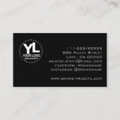 シルバースチールグスタイリッシュラムラグジュアリーエレガント美しい 名刺 (裏面)