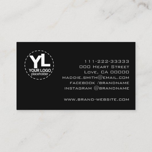 シルバースチールグスタイリッシュラムラグジュアリーエレガント美しい 名刺 (裏面)