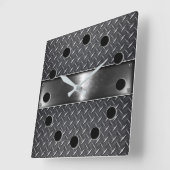 シルバースチールスクエアウォールクロック スクエア壁時計 (傾斜)