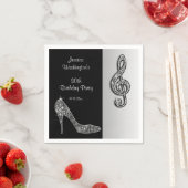 シルバースティレット&トレーブルクレフト誕生日 スタンダードカクテルナプキン (インサイチュ)