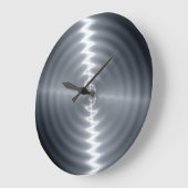 シルバーステンレス鋼金属ルック2 ラージ壁時計 (傾斜)