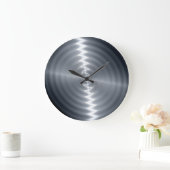 シルバーステンレス鋼金属ルック2 ラージ壁時計 (ホーム)