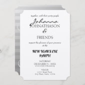 シルバーストライプおもしろいカスタム大晦日 招待状 (正面/裏面)