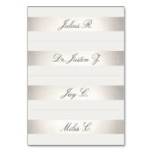 シルバーストライプのマルチネーム結婚タグ テーブルナンバー (正面)