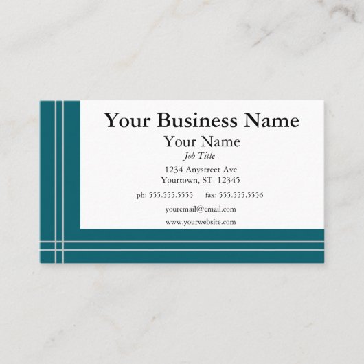 シルバーストライプティール(緑がかった色)の汎用縁ど品 名刺 (正面)