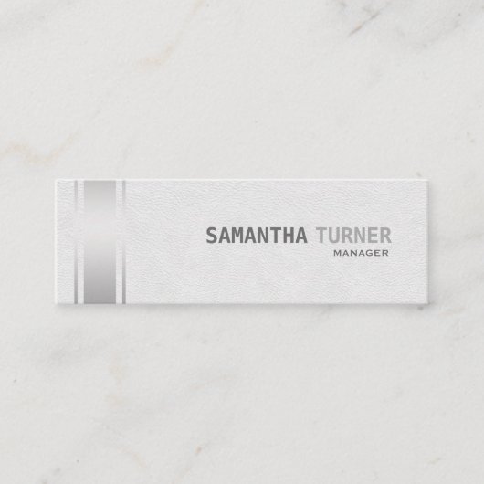 シルバーストライププロフェッショナルホワイトレザーカスタム スキニー名刺 (正面)