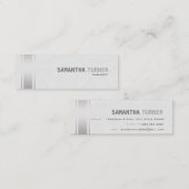 シルバーストライププロフェッショナルホワイトレザーカスタム スキニー名刺 (正面/裏面)