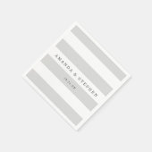 シルバーストライプ結婚ズ スタンダードカクテルナプキン (角)