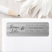 シルバーストライプ結婚差出人住所ラベル ラベル (インサイチュ)
