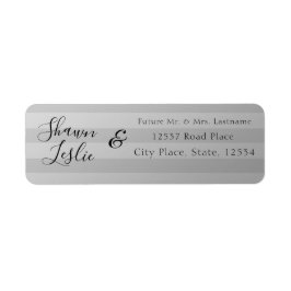 シルバーストライプ結婚差出人住所ラベル ラベル