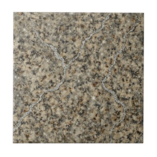 シルバーストリーム – Luxe Graniteセラミックタイル タイル (正面)